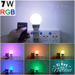 Lampara Luz Led Rgb 16 Colores Control Remoto Foco 5w - comprar online
