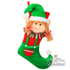 Bota Navideña Premium con Duende 50cm - El Rey de la Navidad