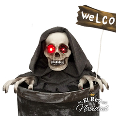 Fantasma Calavera en Tacho con Luz, sonido y Movimiento - comprar online