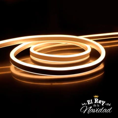 Manguera NEON FLEX Luz LED Calida LINEA PLATINUM 100mts Profesional Apta Exterior - El Rey de la Navidad