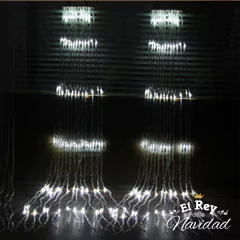 Cortina Efecto Cascada Led Blanco Frio 3 x 3mts - Exterior