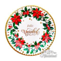 Set x 6 Platos de Polipapel Navideño