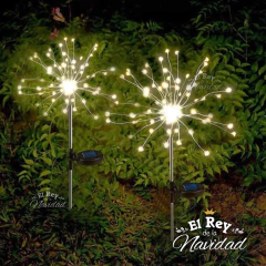 Set x 2 Estacas Led tipo Fuego Artificial Blanco Calido Solar aptas exterior - comprar online