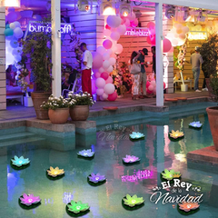 Flor de Loto Luminosa Flotante Set x 12u. - comprar online