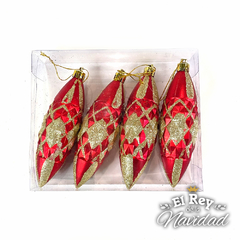 Set x 4 Gotas Rojas Decoradas Biseladas en internet