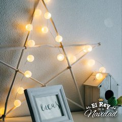 Guirnalda tipo KERMESSE Led Blanco Calido 3mts / 30 luces 30 pelotitas a PILAS