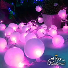 Guirnalda tipo KERMESSE Led Rosa 9mts / 100 luces 50 pelotitas