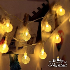 Guirnalda luces Bolitas Crystal led blanco calido 5mts a PILAS en internet
