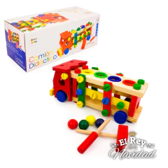 Camion Didactico de Madera con Tornillos y Martillo