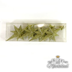 Set x 4 Multiestrellas Oro Glitter - comprar online