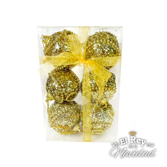 Set x 6 Globos Premium Glitter Oro 5cm