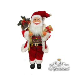 Papa Noel Lujo 60cm pullover navideño y traje tradicional