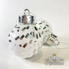 Set x 6 Globos Blanco PREMIUM 6cm con Brillos