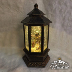 Farol hexagonal con Sagrada Familia Luminoso en burbuja de agua con efecto nieve, Maravilloso!!! - comprar online
