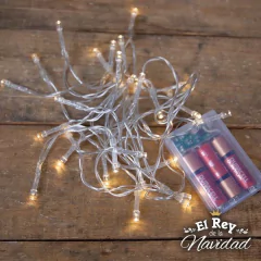 Guirnalda de Luces Cálidas 50 leds 5mts a PILA