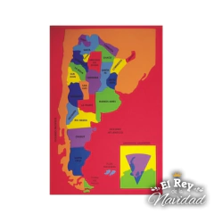 Mapa Argentina Rompecabezas Didactico en Goma Eva - El Rey de la Navidad