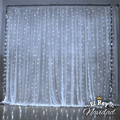 Cortina de Luces Led Blanca Fria 3 x 3mts interconectables
