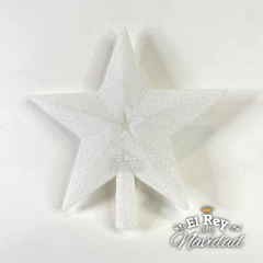 Puntal Estrella LUJO Glitter Blanca 16cm en estuche