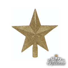 Puntal Estrella Lujo Glitter Dorada 14cm