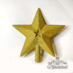 Puntal Estrella LUJO Glitter Oro 16cm en estuche