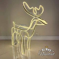 Reno luminoso 3D NEON LED Blanco Calido Apto Exterior - El Rey de la Navidad
