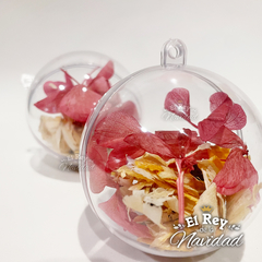 Imagen de Set x 6 Globos transparentes con Flores Secas Rosas N6