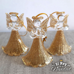 Set x 6 Angeles de Vidrio con givré Oro