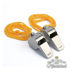 Pack x 24 Silbatos de Metal con correa - El Rey de la Navidad