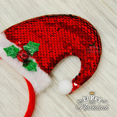 Vincha Premium Gorrito de Papa Noel con Lentejuelas Magicas - comprar online