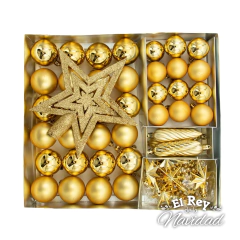 Set Premium de 50 Adornos Oro con puntal