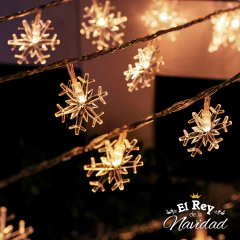 Guirnalda Copos de Nieve Led Calidas Fijas 5mts en internet
