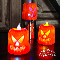 Vela Led Calabaza Halloween set x 6u.