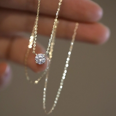 Colar Ponto de Luz Prata 925 - Banho ouro 14k