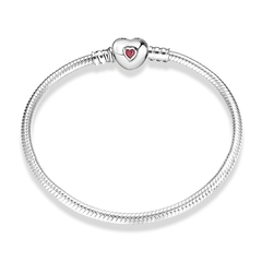 Pulseira de Berloques Fecho Coração - Prata 925