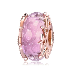 Berloque Murano Estrela Rosa - Prata 925