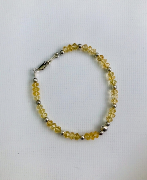 Pulsera: piedra citrino facetado - plata 925