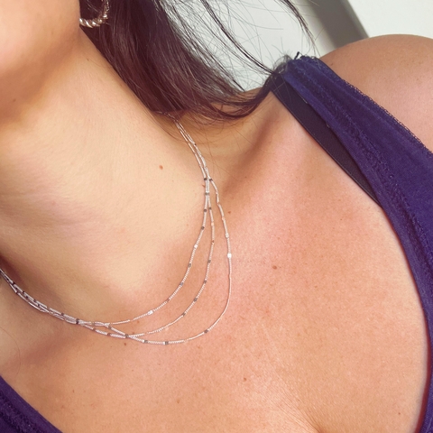 Collar/ gargantilla: Tres Vueltas c/ cadena alargue - plata 925 - comprar online