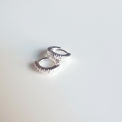 Argollitas mini: Plata y critales cubic - comprar online