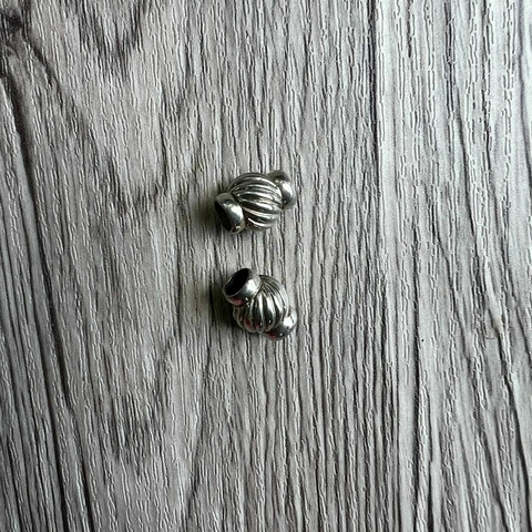 Dije/Charm: p/ pulsera Barril rayado con bordes lisos - plata 925