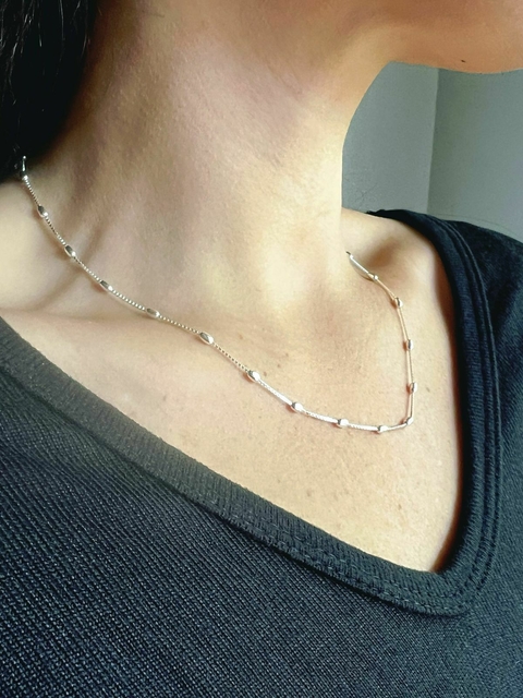 Cadena: Bolitas cilíndricas - Plata 925 - comprar online
