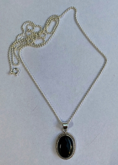 Dije: Indie - plata 925 Piedra ónix negro - comprar online