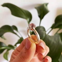 Anillo cintillo - Piedra amatista - plata 925. A pedido - comprar online