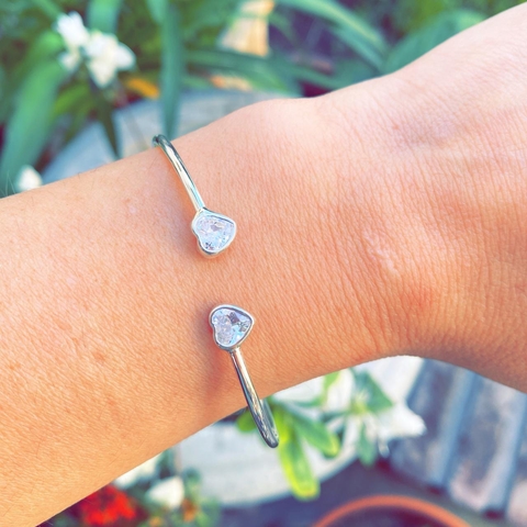 Esclava Corazones cubic zirconia - plata 925