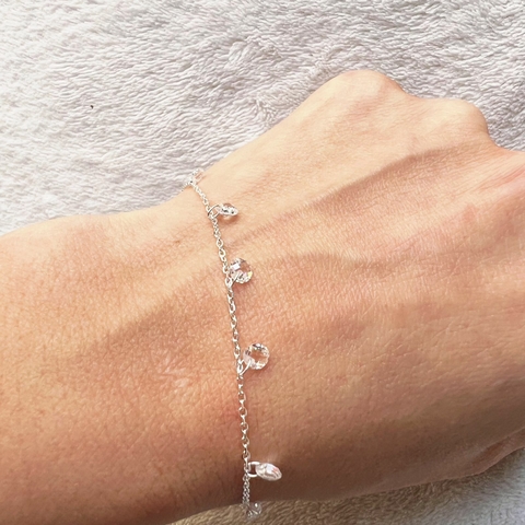 Pulsera dijes de cristal - plata 925
