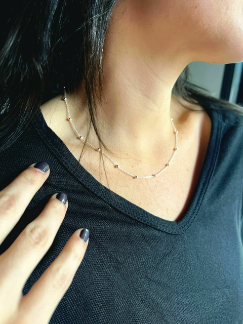 Cadena/Gargantilla: Cuentas espaciadas - Plata 925 - comprar online