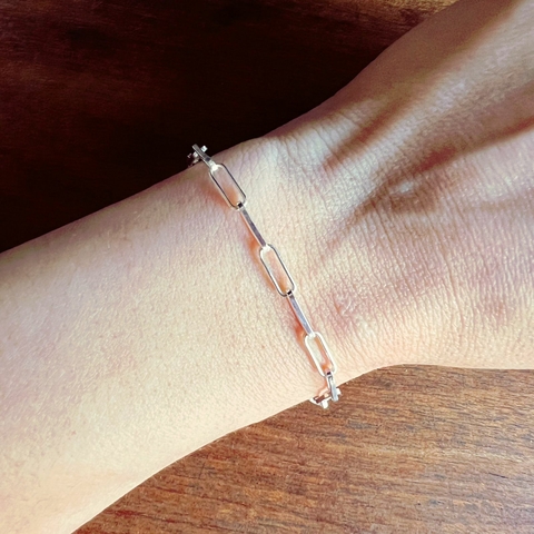 Pulsera eslabon rectangular - plata 925