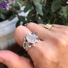 Anillo exclusivo: “Gloire” - Piedra de la luna y citrinos