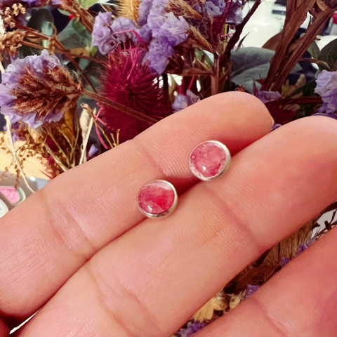 Aros: piedra natural ágata - plata 925