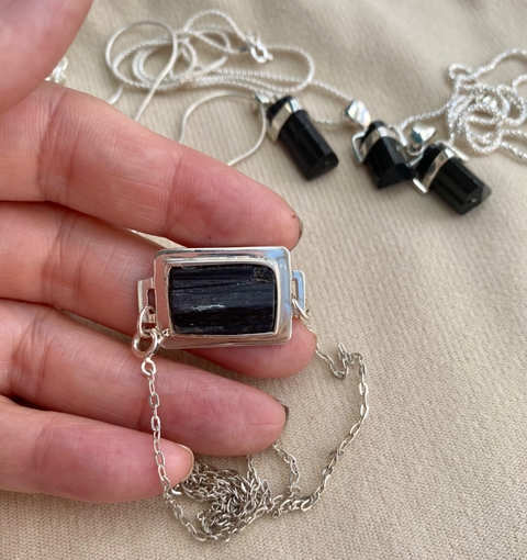 Conjunto/ Gargantilla plata 925 piedra turmalina