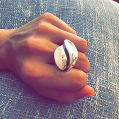 Anillo inflado: Beso grande - plata 925